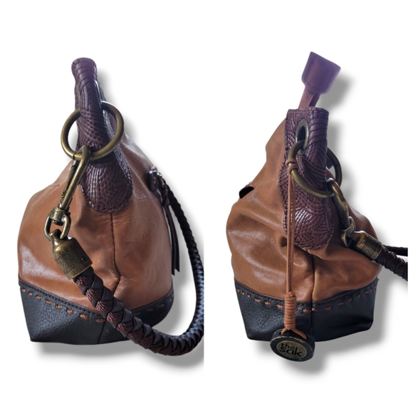 The Sak | Cute Brown Leather Braided Strap Shoulder Bag (OS) - Picture 6 of 16